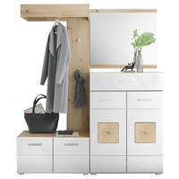 PŘEDSÍŇOVÁ STĚNA, bílá, dub artisan, 160/195/40 cm - bílá/dub artisan, Konvenční, kompozitní dřevo (160/195/40cm) - home24