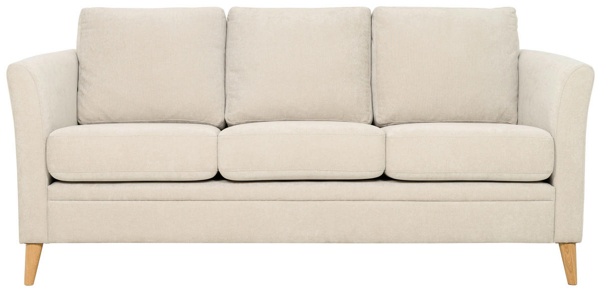 3-SITS SOFFA i beige  - beige/naturfärgad, Klassisk, metall/trä (193/90/87cm) - Best Price