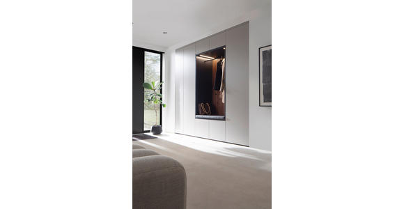 GARDEROBE 6-teilig in 250/233/59 cm - Anthrazit/Nussbaumfarben, Design, Holz/Holzwerkstoff (250/233/59cm) - Moderano