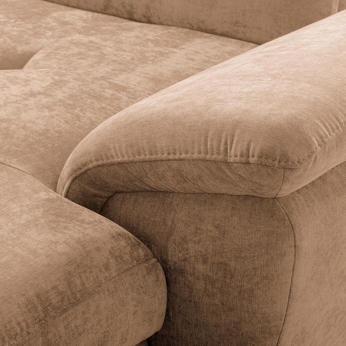 ECKSOFA  Webstoff Rotbraun  - Rotbraun/Schwarz, Design, Textil/Metall (268/195cm) - Livetastic