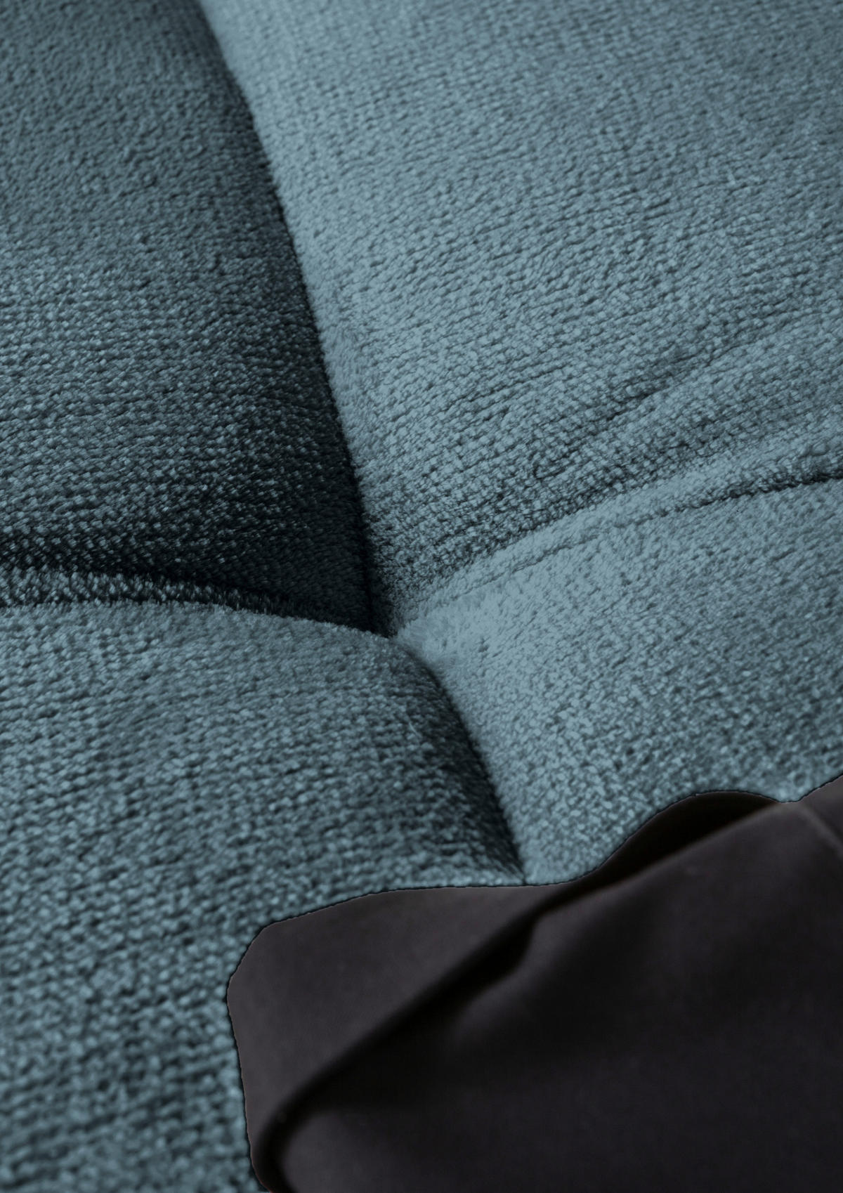 HÖRNSOFFA i plysch petrol  - petrol/mörkbrun, Klassisk, trä/textil (190/288cm) - MID.YOU