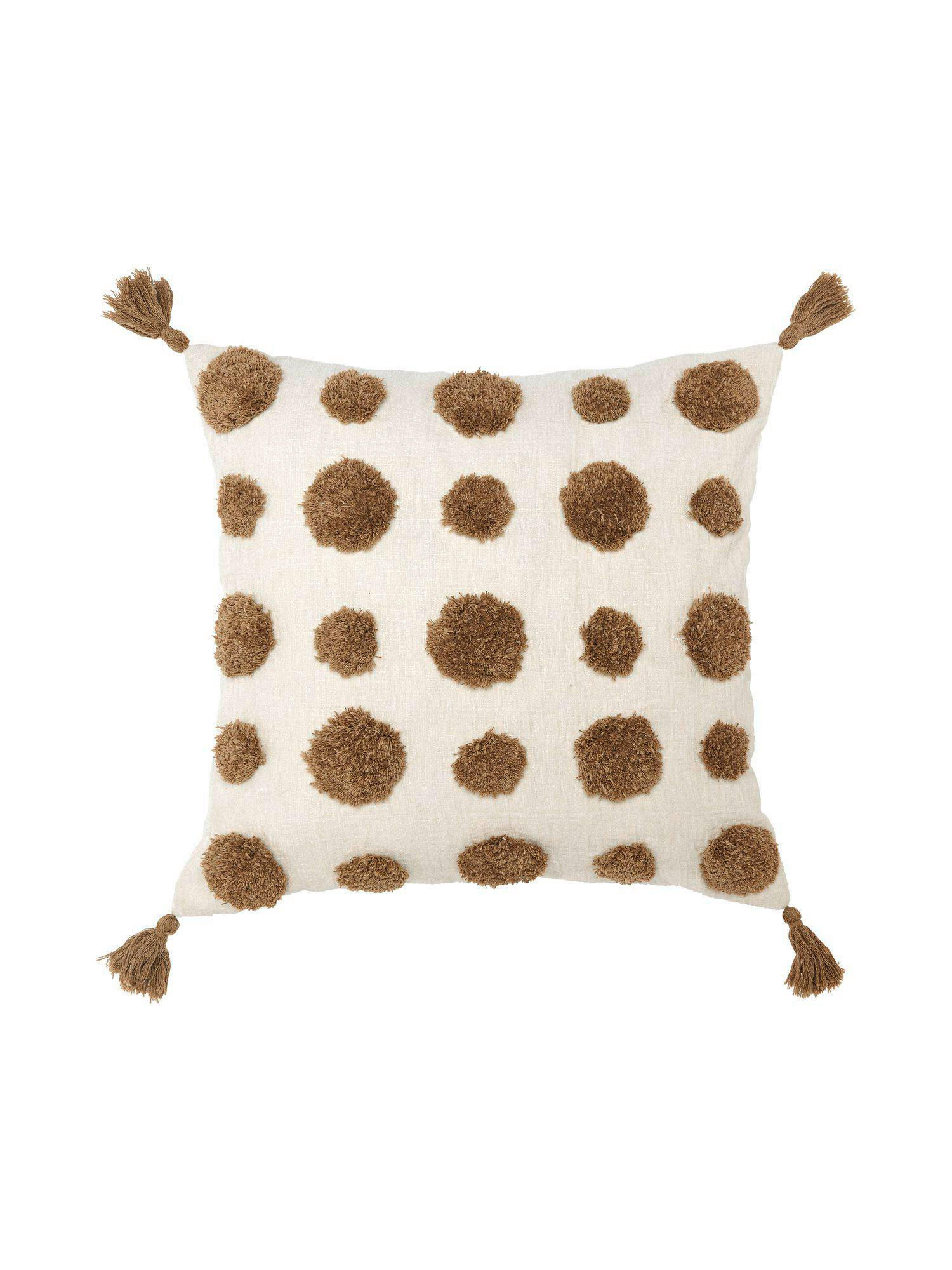 KISSENHÜLLE Pom 45/45 cm  - Braun, Basics, Textil (45/45cm) - Svanefors