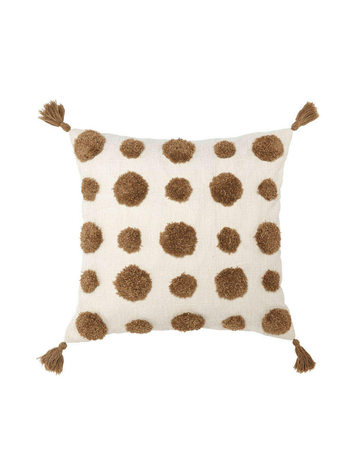 KISSENHÜLLE Pom 45/45 cm  - Braun, Basics, Textil (45/45cm) - Svanefors