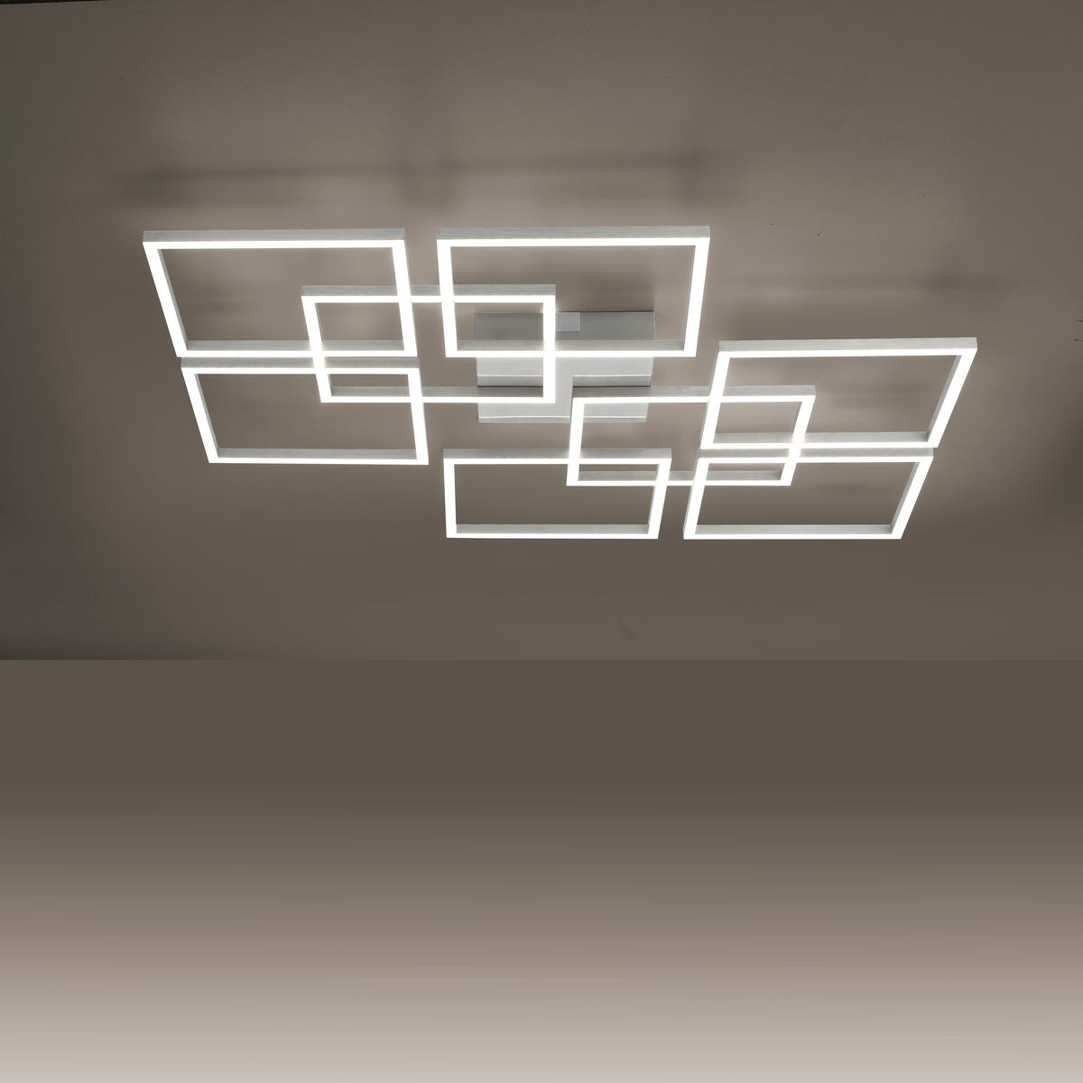 LED-DECKENLEUCHTE 79,7/76,7/6,8 cm    - Silberfarben, Design, Kunststoff/Metall (79,7/76,7/6,8cm)