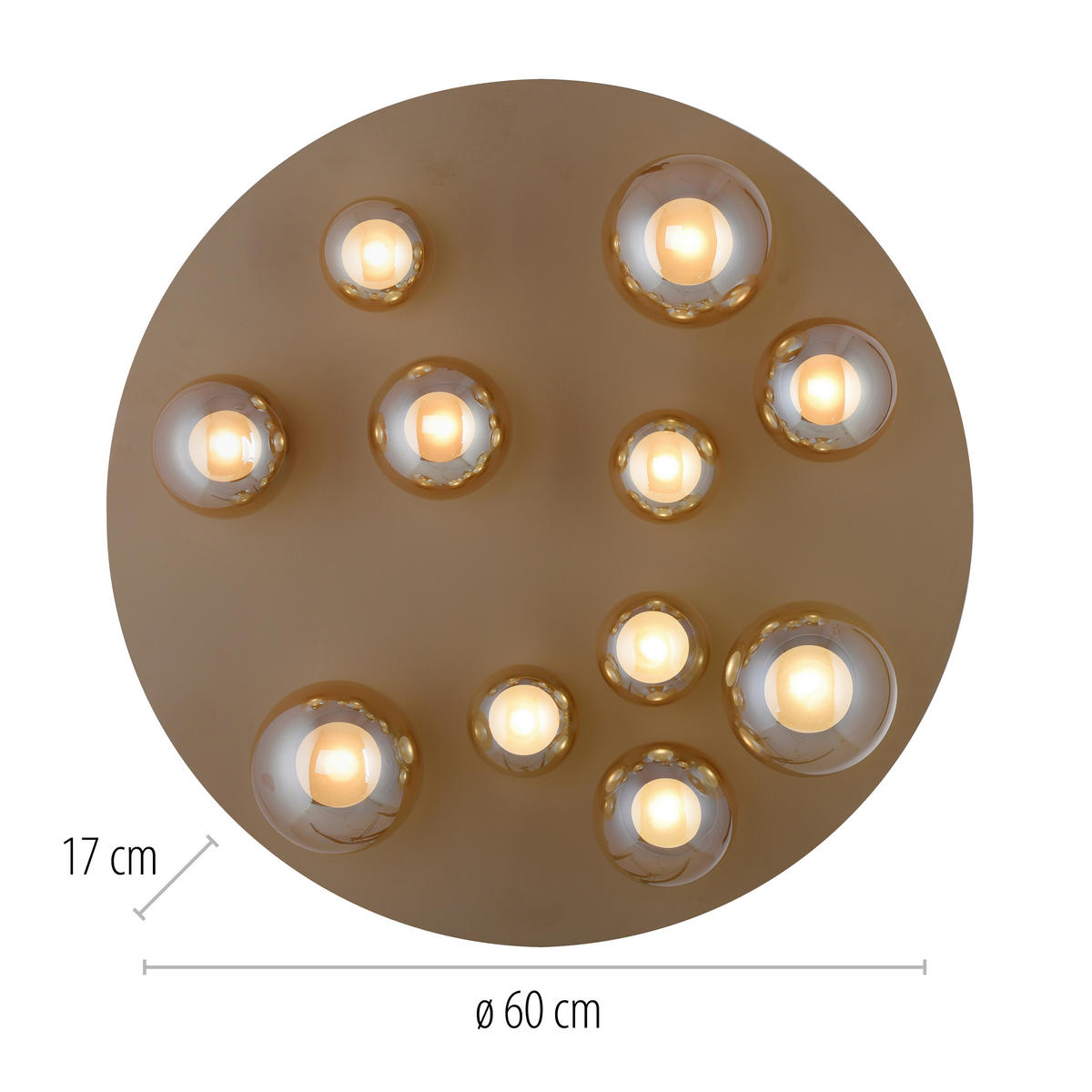 LED-DECKENLEUCHTE 60/60/17 cm  - Bronzefarben, Design, Glas/Kunststoff (60/60/17cm) - Neuhaus PURE