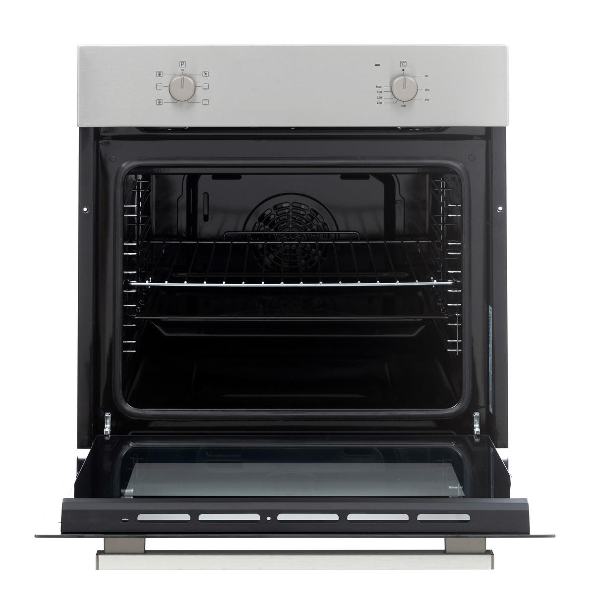 EINBAUBACKOFEN  - Grau, Basics, Glas/Metall (59.5/59.5/57.5cm) - Daewoo