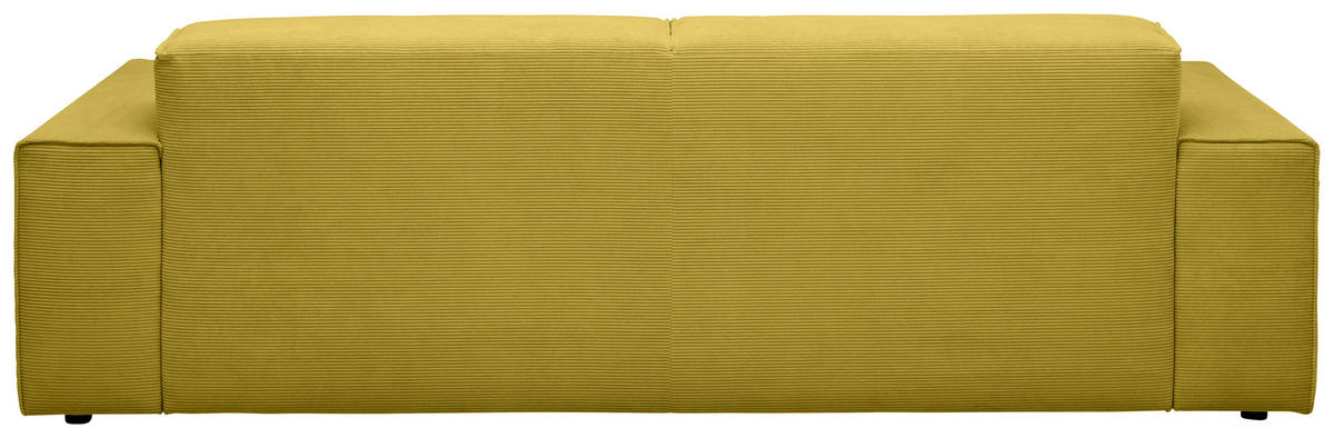 3-SITZER-SOFA in Cord Gelb  - Gelb/Schwarz, Design, Kunststoff/Textil (236/71/101cm) - Pure Home Lifestyle