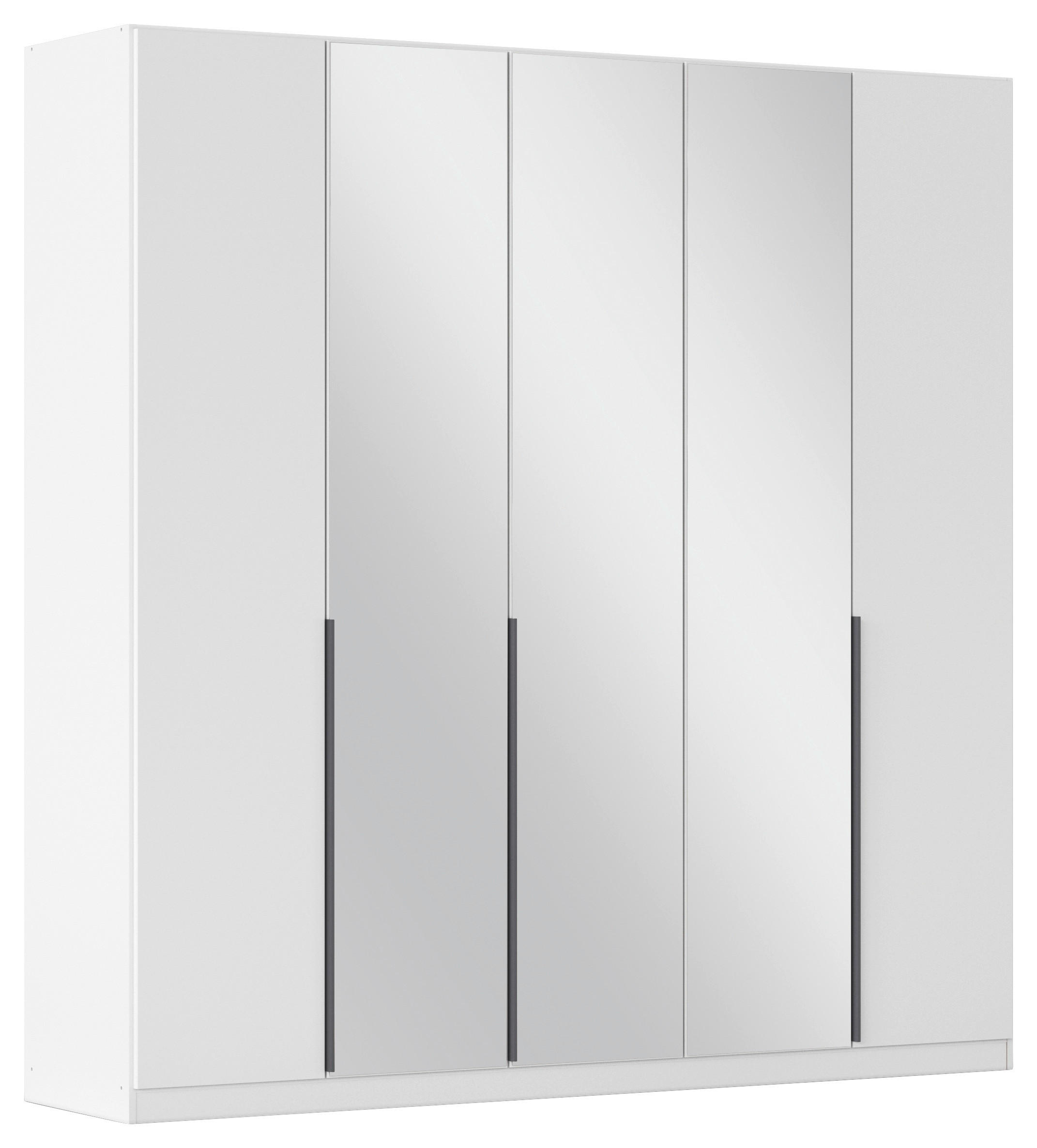 Rauch Möbel Drehtürenschrank Rauch Alabama Silber, Weiß, Dunkelgrau 226x229x54 cm