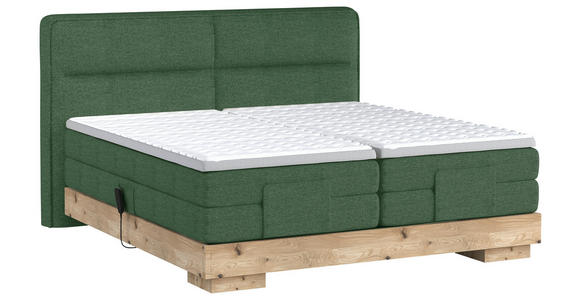 BOXSPRINGBETT 180/200 cm  in Grün, Eichefarben  - Eichefarben/Grün, Natur, Holz/Textil (180/200cm) - Valnatura