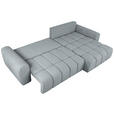 ECKSOFA  in Velours Grau  - Schwarz/Grau, KONVENTIONELL, Kunststoff/Textil (298/168cm) - Carryhome