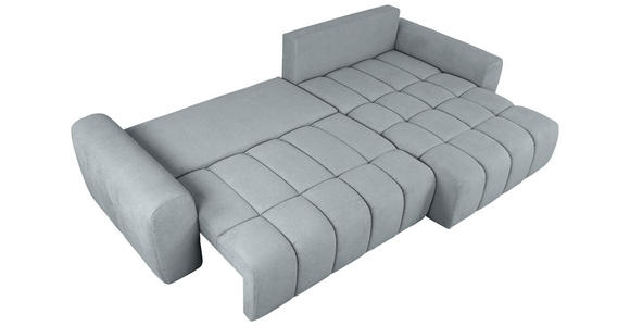 ECKSOFA  in Velours Grau  - Schwarz/Grau, KONVENTIONELL, Kunststoff/Textil (298/168cm) - Carryhome