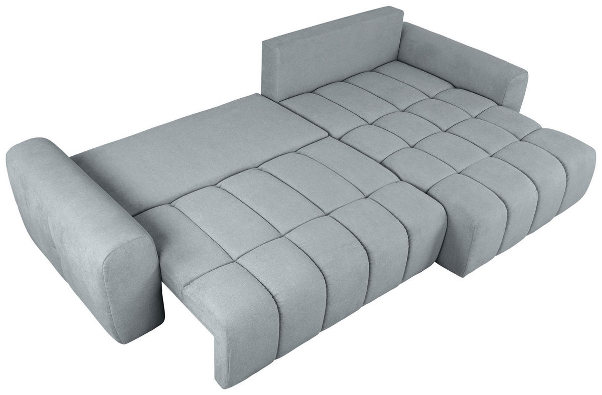 ECKSOFA Grau Velours  - Schwarz/Grau, KONVENTIONELL, Kunststoff/Textil (298/168cm) - Carryhome