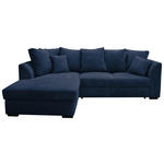 ECKSOFA in Cord Dunkelblau  174/259 cm  - Schwarz/Dunkelblau, Design, Kunststoff/Textil (174/259cm) - Cantus