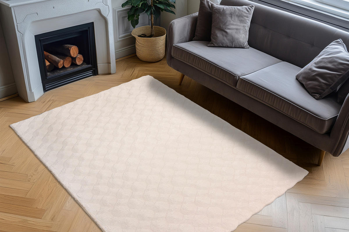 COVOR CU FIR LUNG  Meghan Lalee  - crem, Basics, plastic/textil (80/150cm) - Obsession