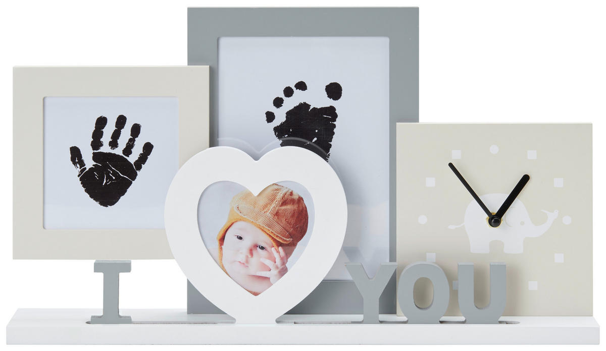 BILDERRAHMEN Grau, Weiss, Beige  - Weiss/Beige, Trend, Holzwerkstoff (38,5/22/5cm) - My Baby Lou