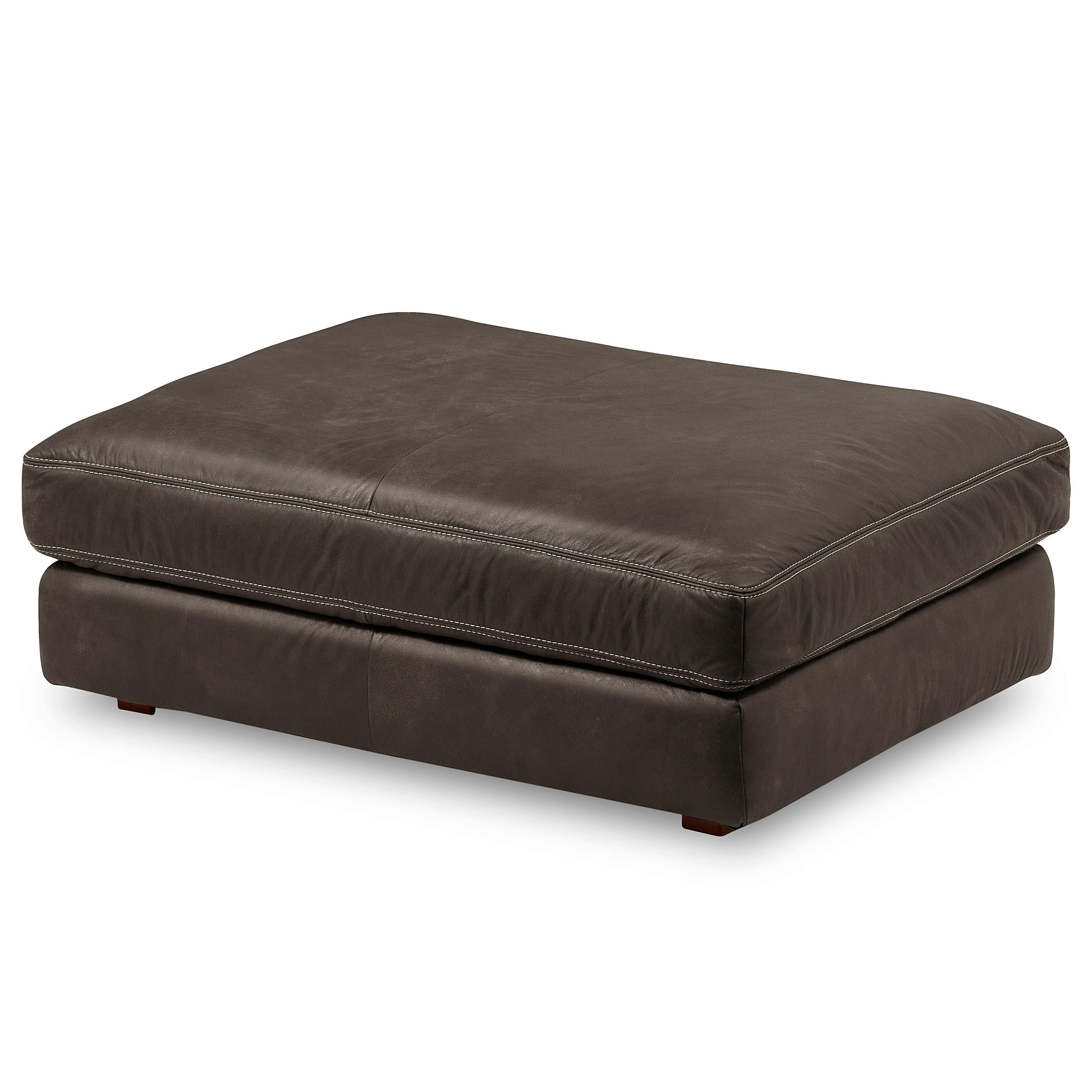 HOCKER in Leder Fango  - Fango/Beige, Design, Leder/Kunststoff (123/45/93cm) - Livetastic