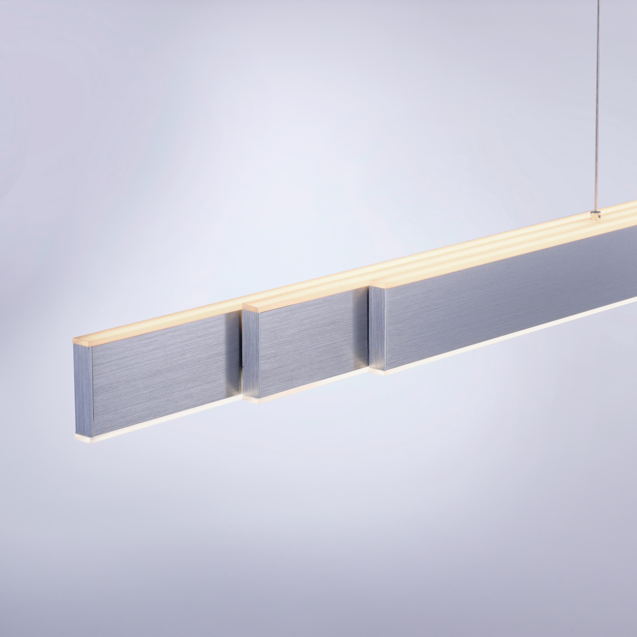 LED-HÄNGELEUCHTE 179/4,8/120 cm  - Alufarben, Design, Kunststoff/Metall (179/4,8/120cm) - Neuhaus PURE