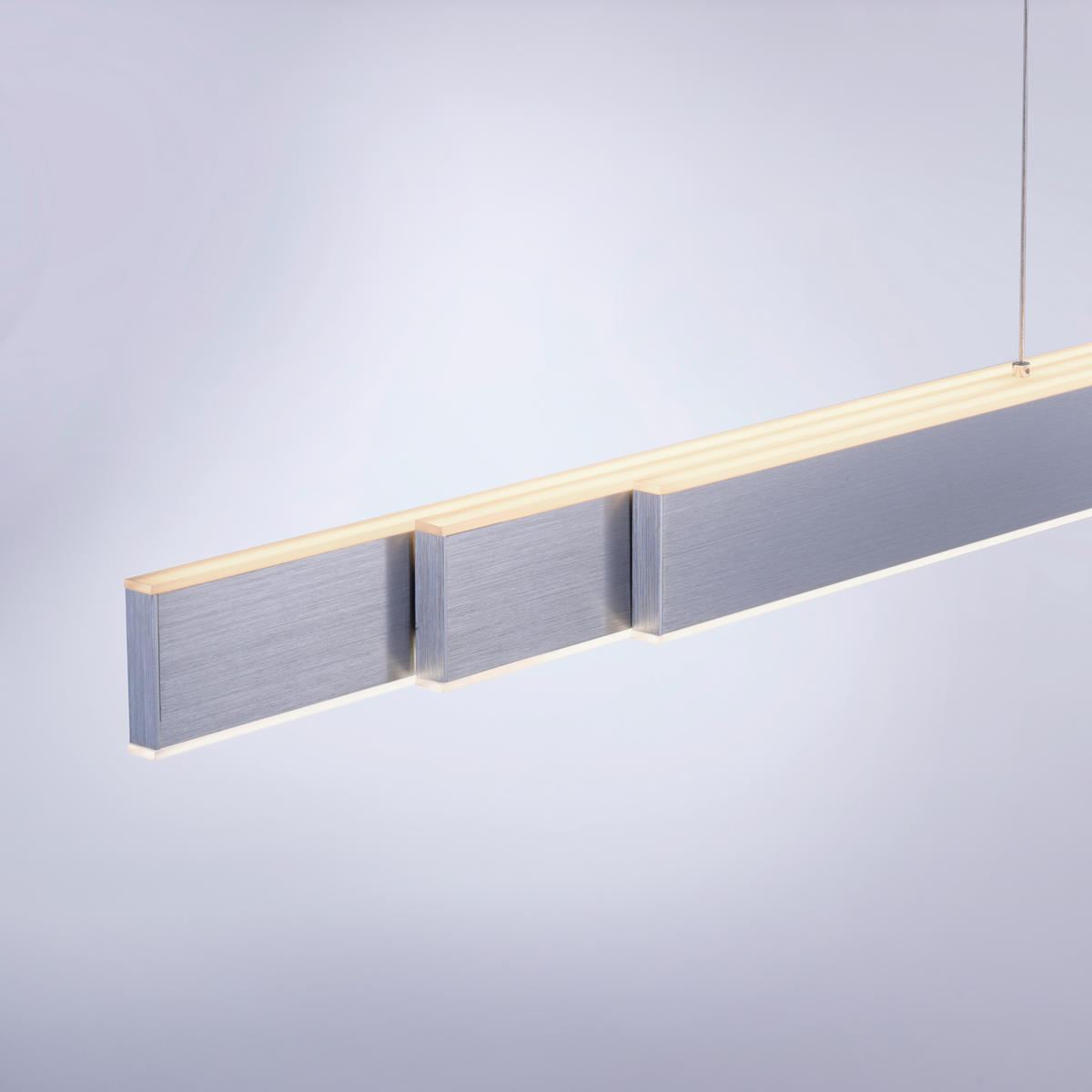LED-HÄNGELEUCHTE 179/4,8/120 cm  - Alufarben, Design, Kunststoff/Metall (179/4,8/120cm) - Neuhaus PURE