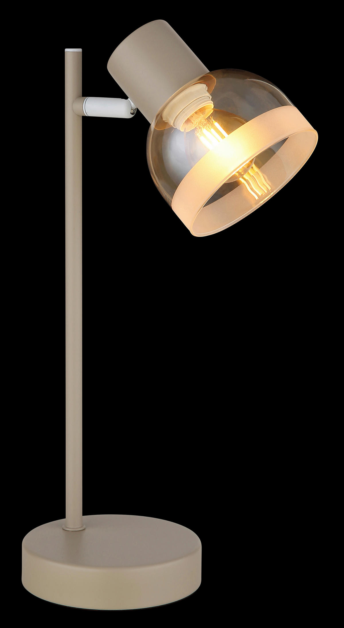 TISCHLEUCHTE Kairo 14,5/12/35 cm  - Sandfarben/Schwarz, Design, Glas/Kunststoff (14,5/12/35cm) - Globo