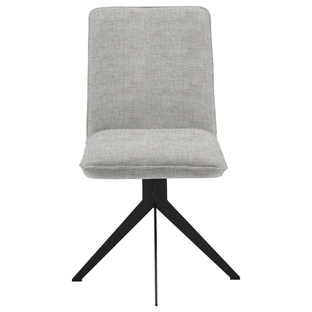 Thumbnail - Voleo Stuhl, Schwarz, Beige, Metall, Textil, Sternfuß, 46.5x87x64 cm, Stoffauswahl, Sitzfläche 360° drehbar, Esszimmer, ...