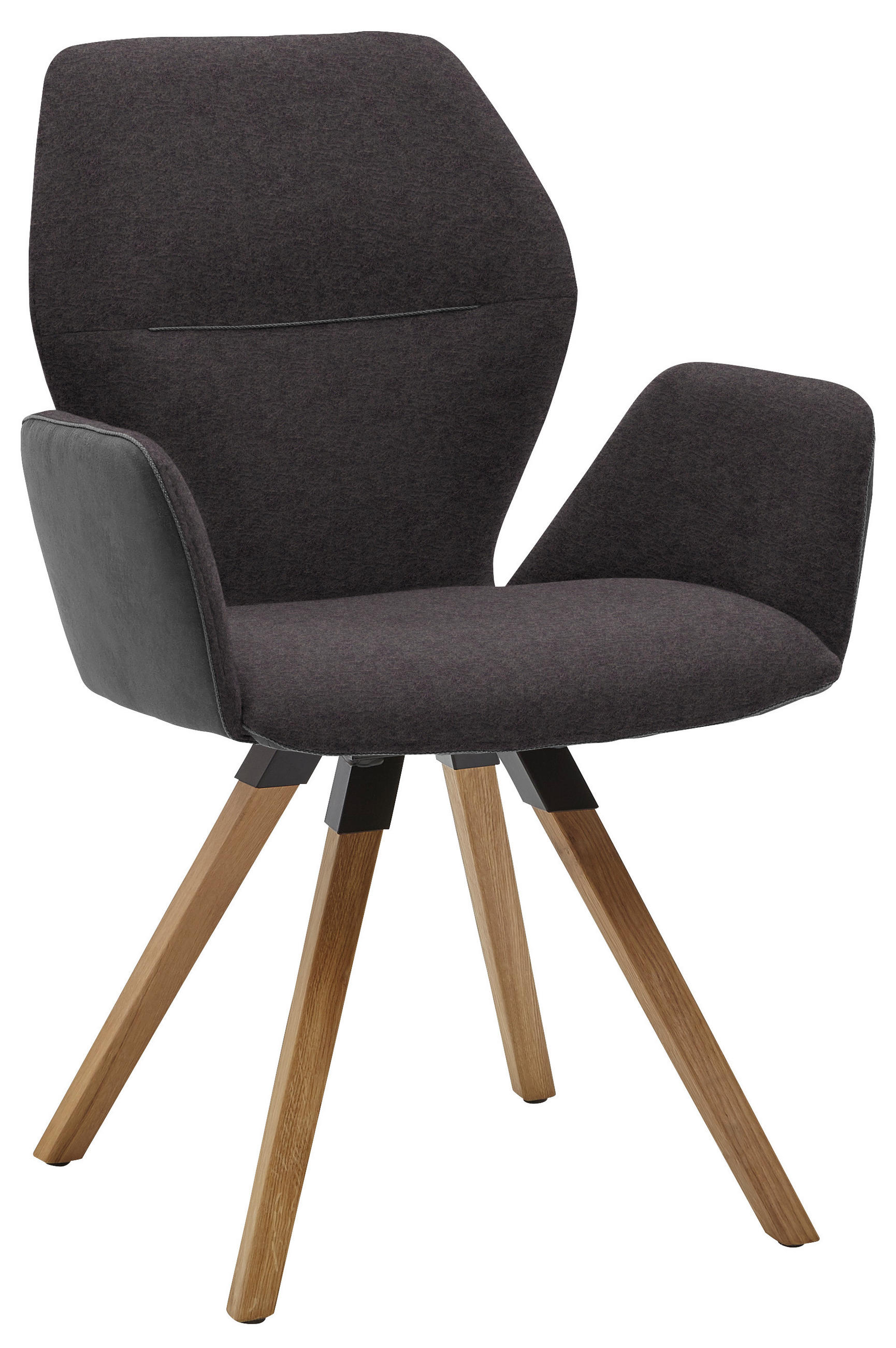 ARMLEHNSTUHL in Holz, Textil Anthrazit, Graphitfarben  - Wildeiche/Anthrazit, Design, Holz/Textil (62/91/59cm) - Valnatura