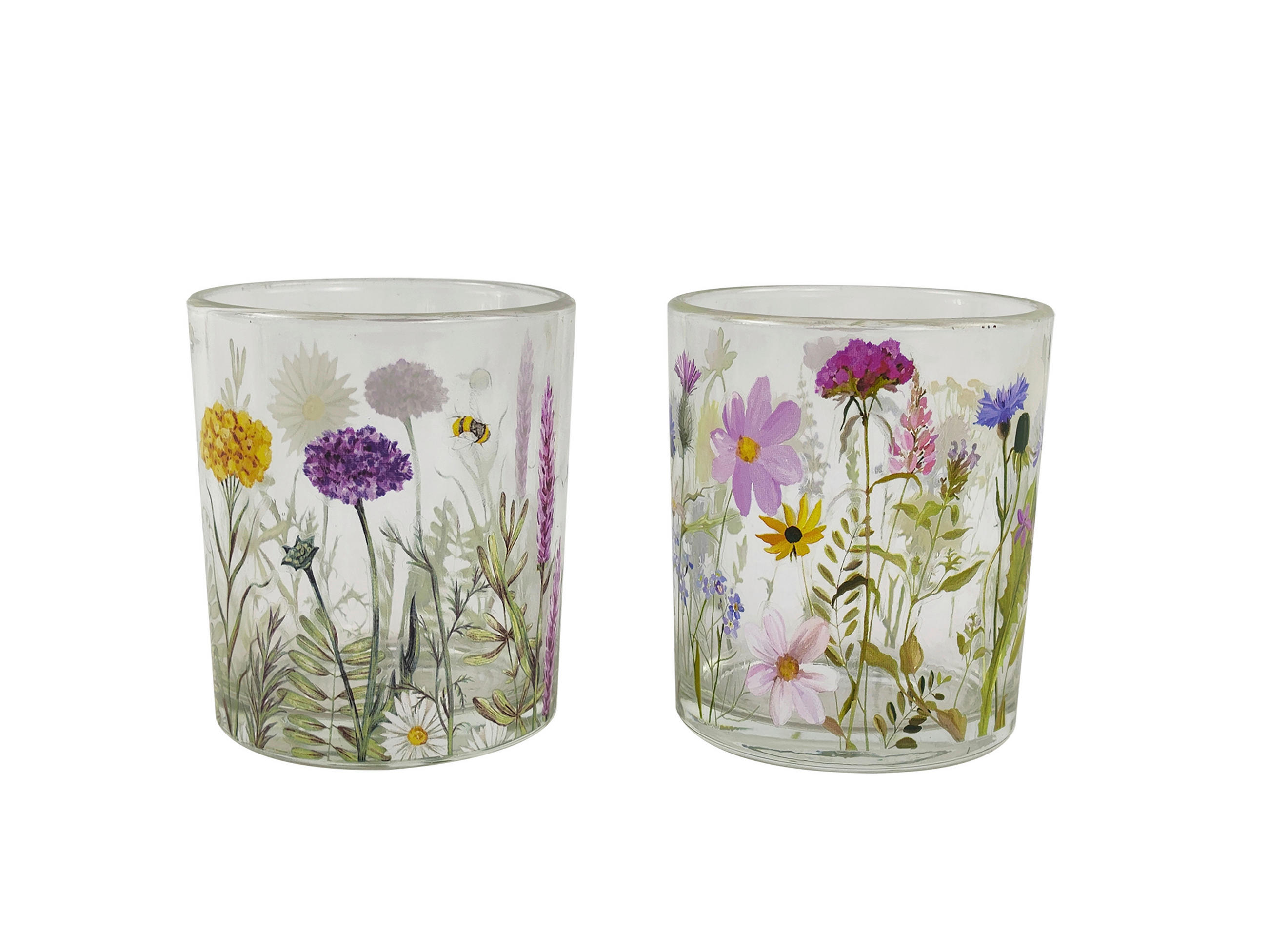 SUPORT STICLĂ LUMÂNARE PASTIL - lila/galben, Lifestyle, sticlă (7/8cm)