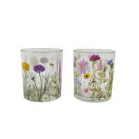 SUPORT STICLĂ LUMÂNARE PASTIL - lila/galben, Lifestyle, sticlă (7/8cm)