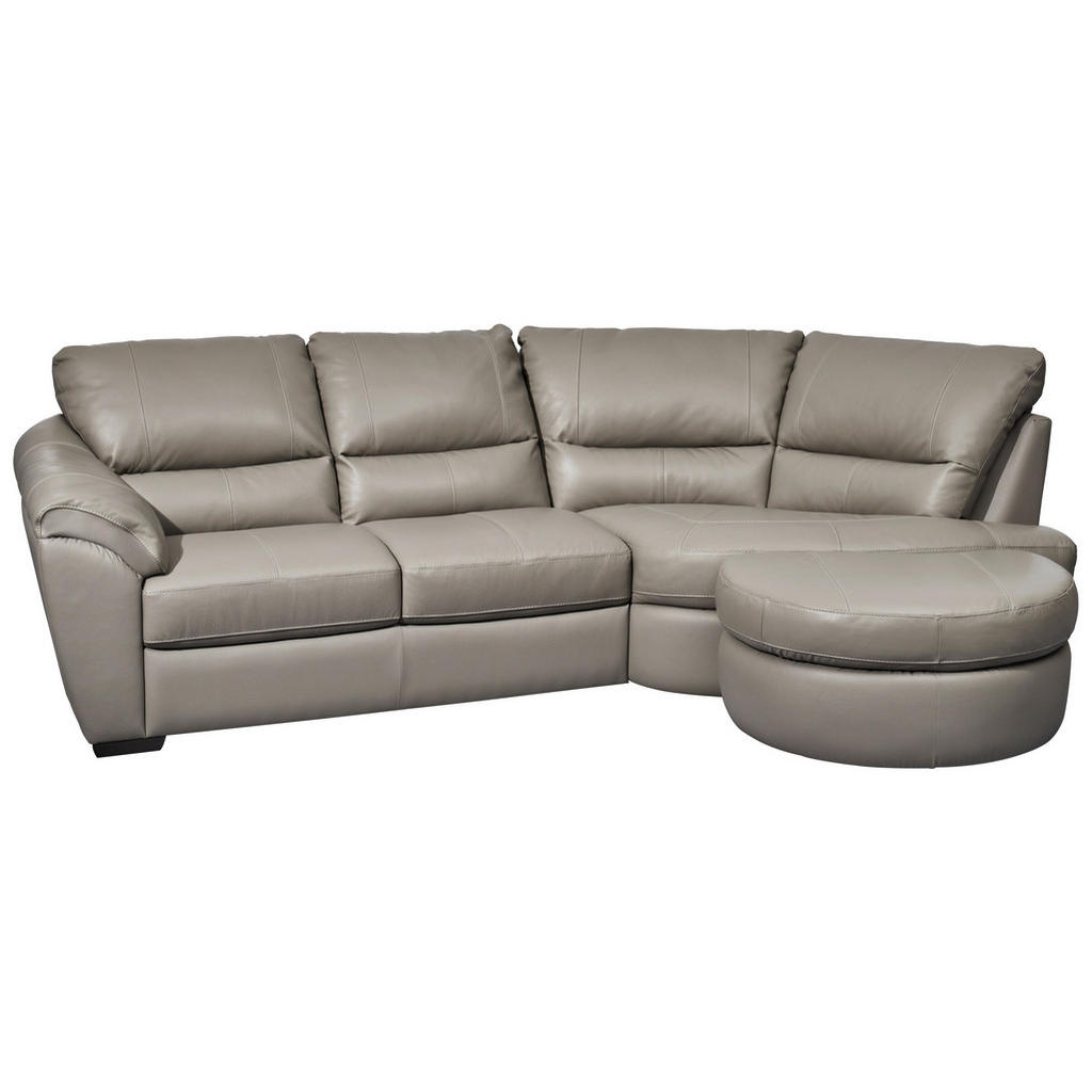 Thumbnail - Livetastic Ecksofa, Grau, Leder, Kombination Echtleder/Lederlook, 4-Sitzer, Ottomane rechts, L-Form, 273x194 cm, Made in...