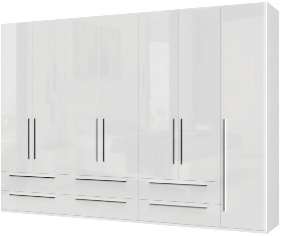 ORMAR SA KLASIČNIM VRATIMA bela, bela visoki sjaj  317/224/56 cm  - alabaster boja/bela visoki sjaj, Dizajnerski, pločasti materijal/plastika (317/224/56cm)