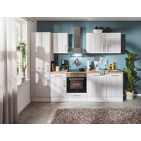 KÜCHENLEERBLOCK   in Weiß, Lärchefarben  - Wildeiche/Edelstahlfarben, Basics, Holzwerkstoff/Metall - Respekta