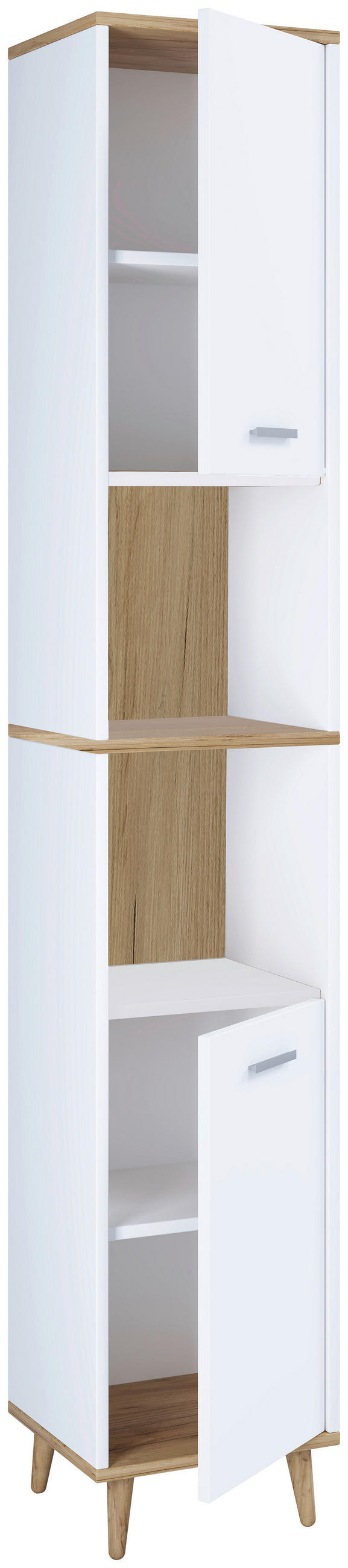 HÖGSKÅP vit, ekfärgad 181/32/28 cm
