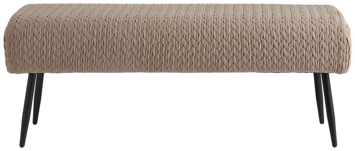 TABURETOVÁ LAVICE, kov, textil, kompozitní dřevo, 110/41/43 cm - černá/světle hnědá, Design, kov/kompozitní dřevo (110/41/43cm) - MID.YOU