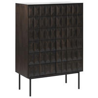 HIGHBOARD Dunkelbraun  90/129/45 cm  - Dunkelbraun/Schwarz, Trend, Holzwerkstoff/Metall (90/129/45cm) - Novel