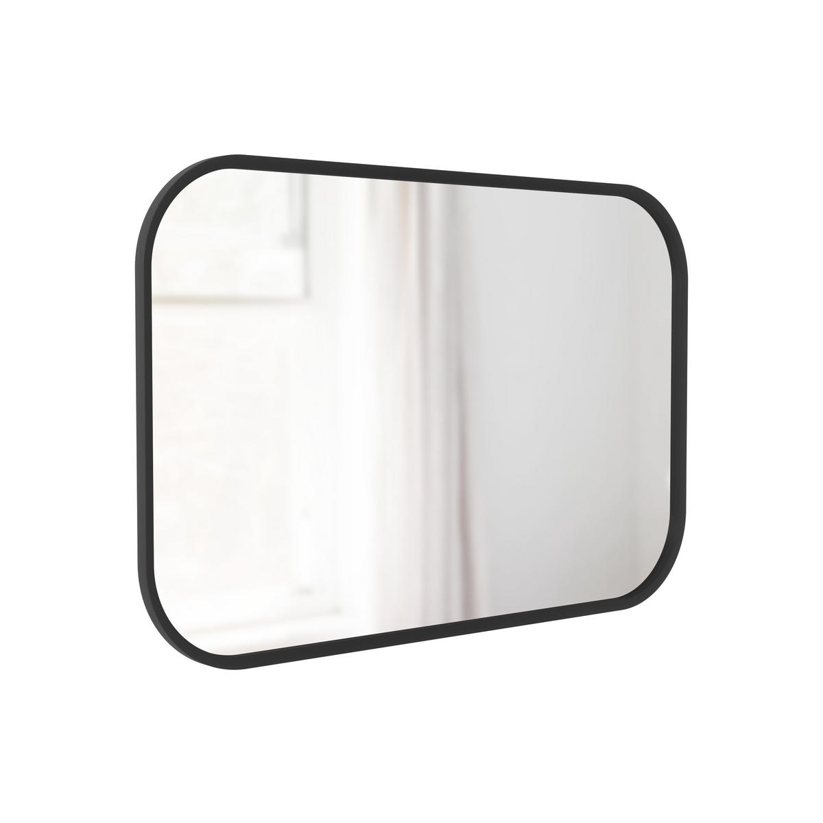 WANDSPIEGEL 92/61/3 cm    in  - Schwarz, KONVENTIONELL, Glas/Kunststoff (92/61/3cm) - Umbra