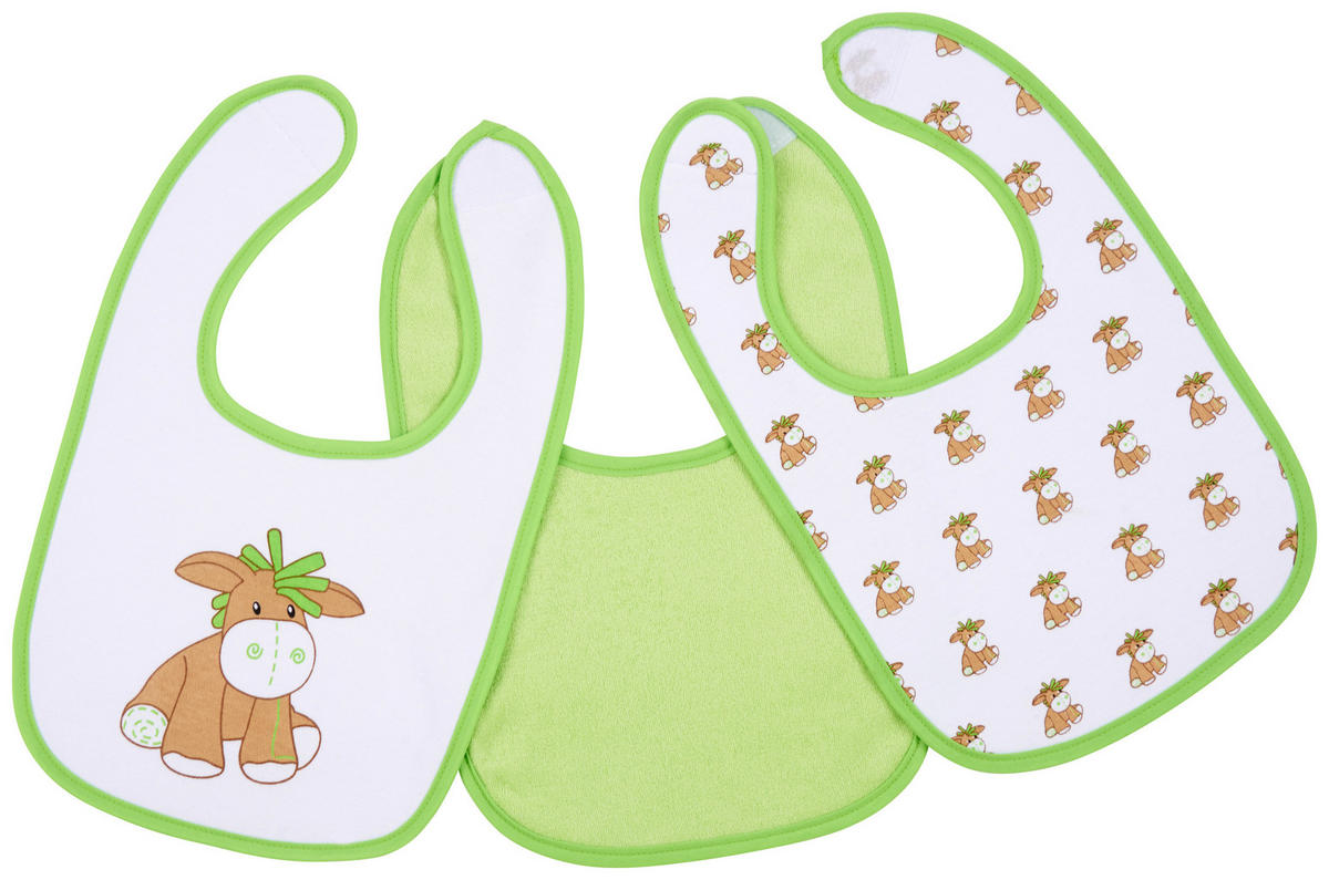 PODBRADNÍK - biela/zelená, Basics (21/32cm) - My Baby Lou