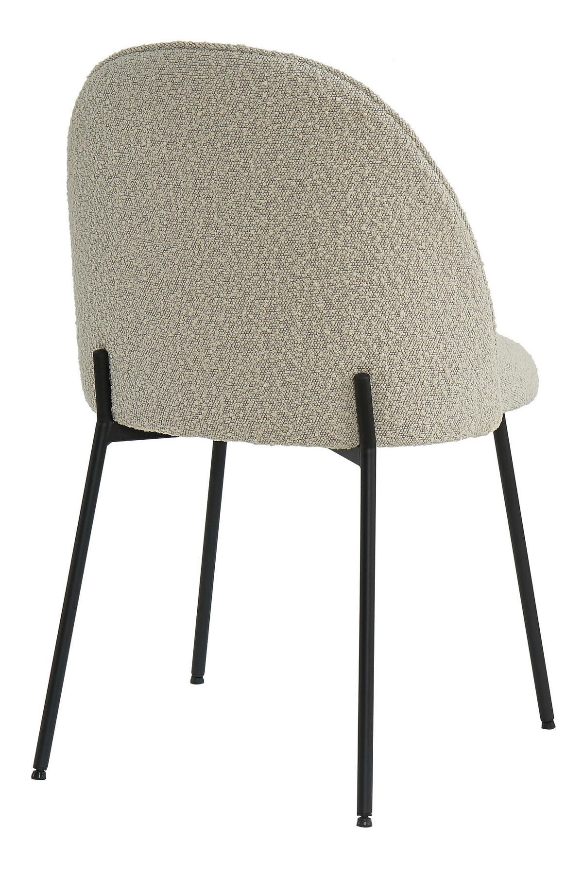 STUHL-SET 2 Stück  in Stahl Bouclé  - Beige/Schwarz, Design, Textil/Metall (49,5/84/47,5cm) - MID.YOU