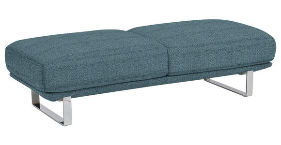 HOCKER Webstoff Blau  - Blau, Design, Textil/Metall (160/44/60cm) - Dieter Knoll