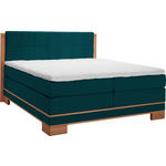 BOXSPRINGBETT 140/200 cm  in Buchefarben, Petrol  - Buchefarben/Petrol, Natur, Holz/Textil (140/200cm) - Linea Natura