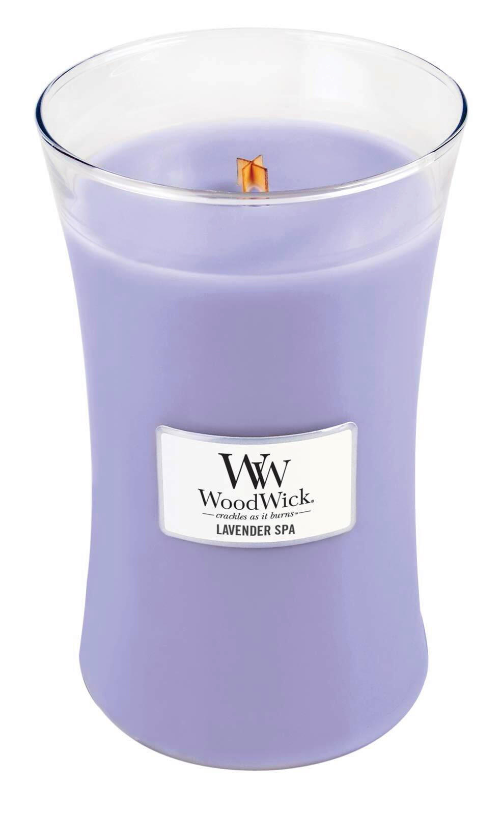 DIŠEČA SVEČA - vijolična, Basics, steklo/les (10/18/10cm) - WoodWick