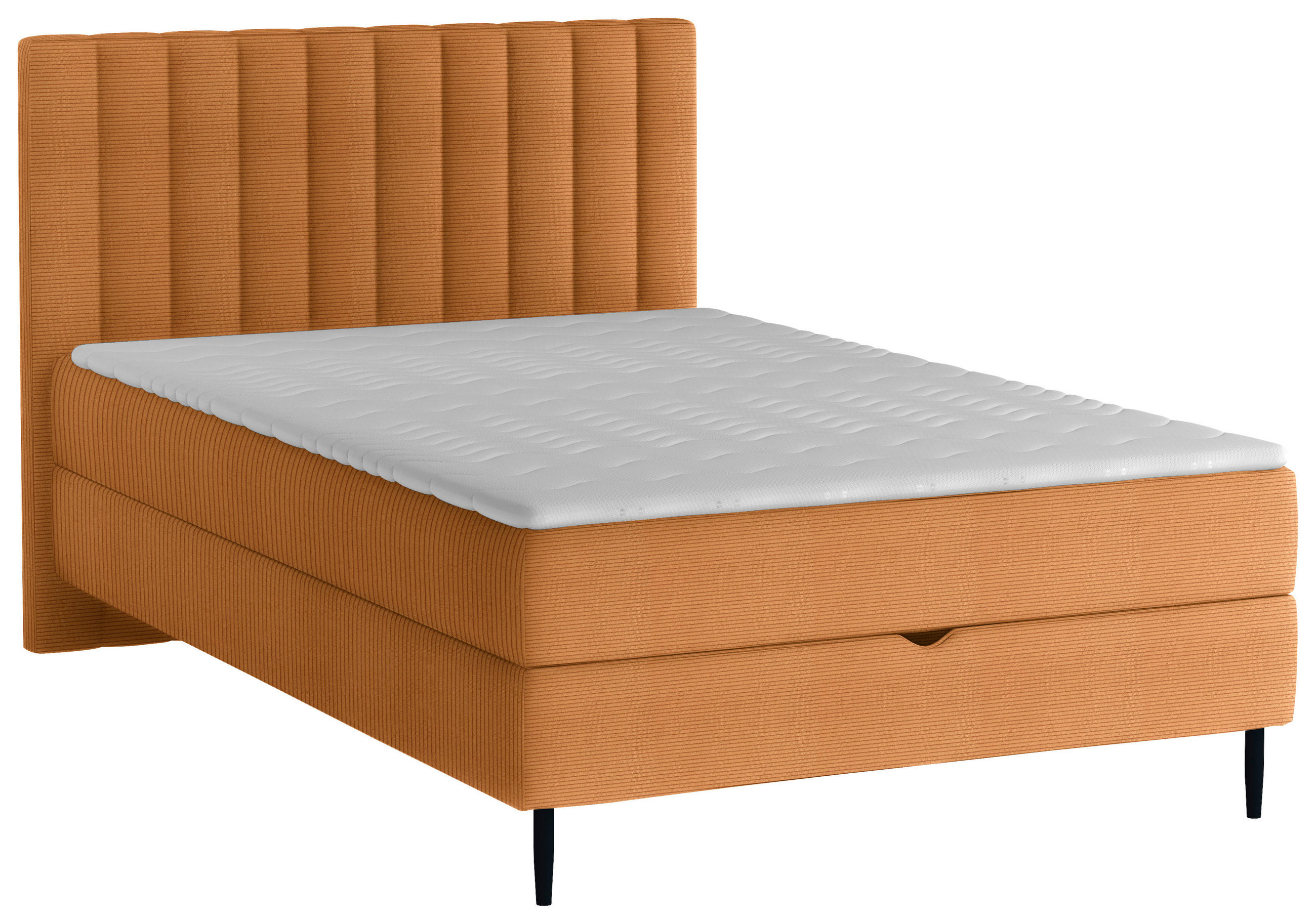 BOXBETT 120/200 cm  in Cognac  - Cognac/Schwarz, Design, Holz/Holzwerkstoff (120/200cm) - Stylife