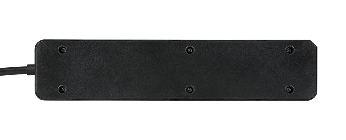 STECKDOSENLEISTE - Schwarz, Basics, Kunststoff/Metall (24/5,5/4cm) - Mican