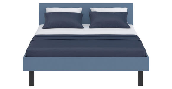 BETT 160/200 cm in Blau - Blau/Schwarz, Design, Holzwerkstoff/Metall (160/200cm) - Xora