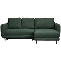 ECKSOFA in Struktur Dunkelgrün  - Dunkelgrün/Schwarz, KONVENTIONELL, Holz/Textil (247/170cm) - Carryhome