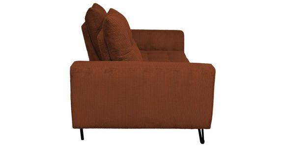 BIGSOFA  in Cord Kupferfarben  - Schwarz/Kupferfarben, KONVENTIONELL, Textil/Metall (246/100/116cm) - Carryhome