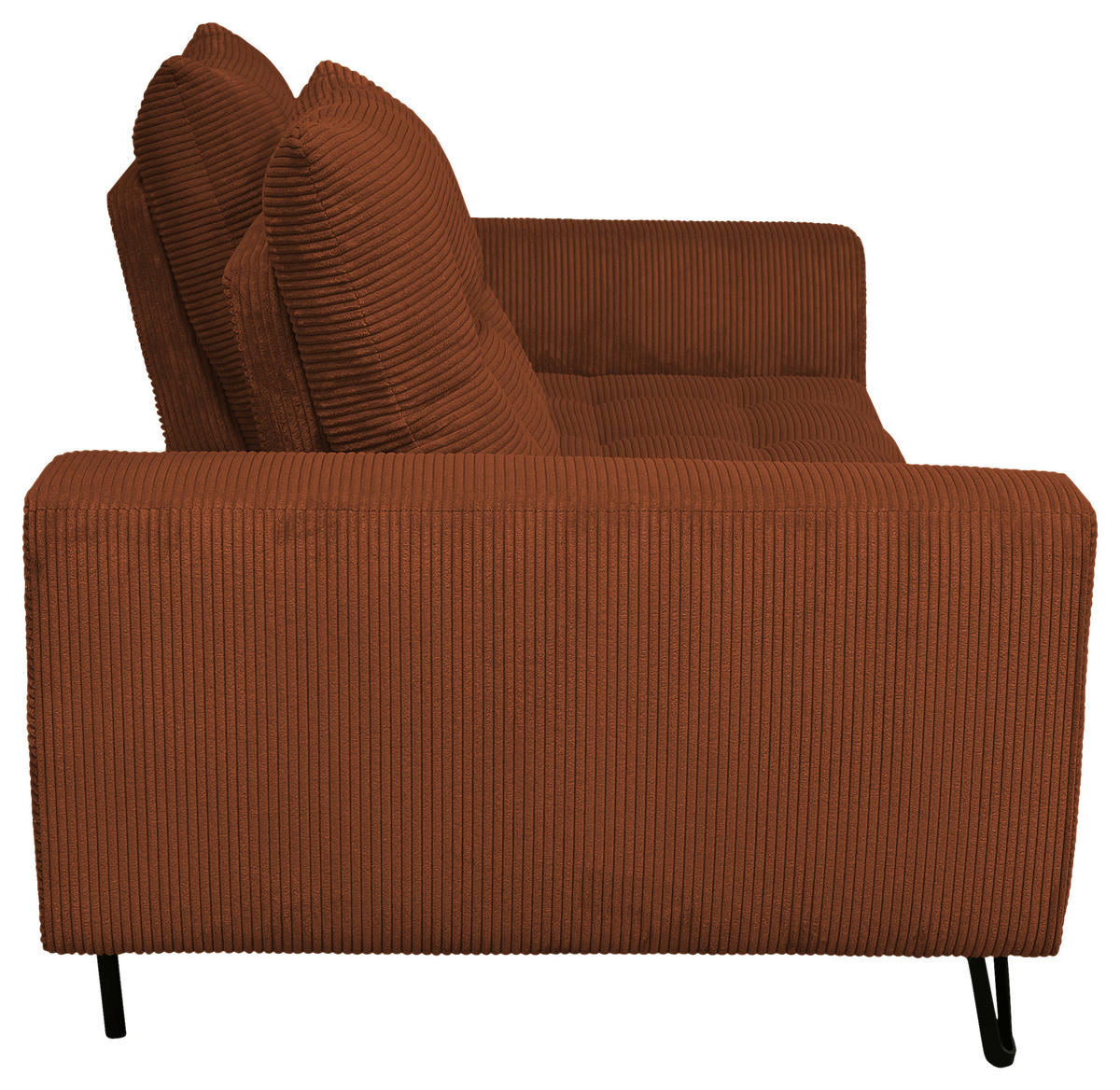 BIGSOFA Cord Kupferfarben  - Schwarz/Kupferfarben, KONVENTIONELL, Textil/Metall (246/100/116cm) - Carryhome