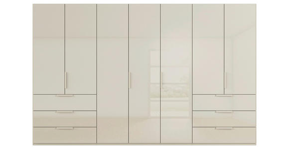 DREHTÜRENSCHRANK 350/223/61 cm,  in Champagner, 7-türig  - Champagner, Basics, Glas/Holzwerkstoff (350/223/61cm) - Novel