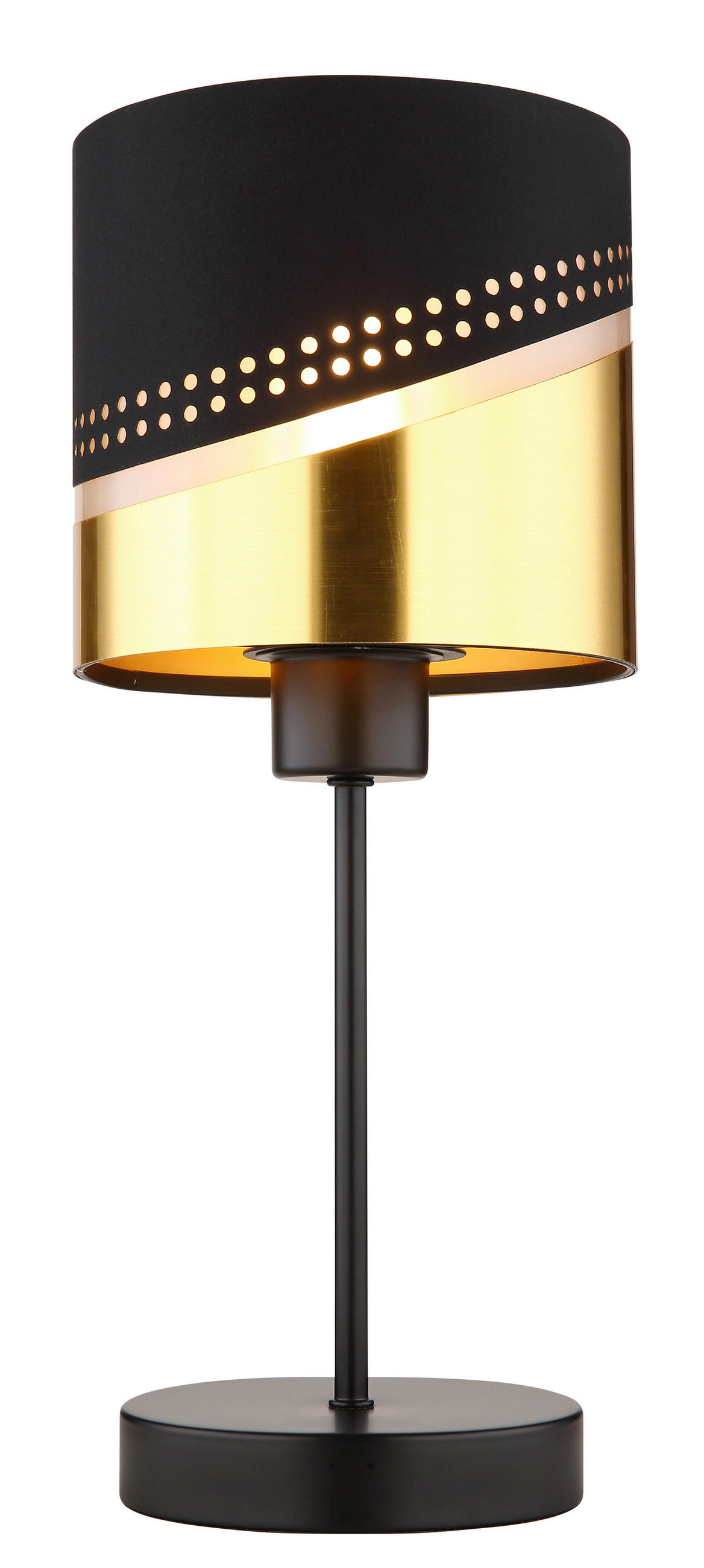 TISCHLEUCHTE - Goldfarben/Schwarz, Konventionell, Kunststoff/Textil (16/38cm) - Globo