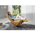 RELAXSESSEL in Leder Currygelb  - Chromfarben/Currygelb, Design, Leder/Metall (64/112/80cm) - Cantus