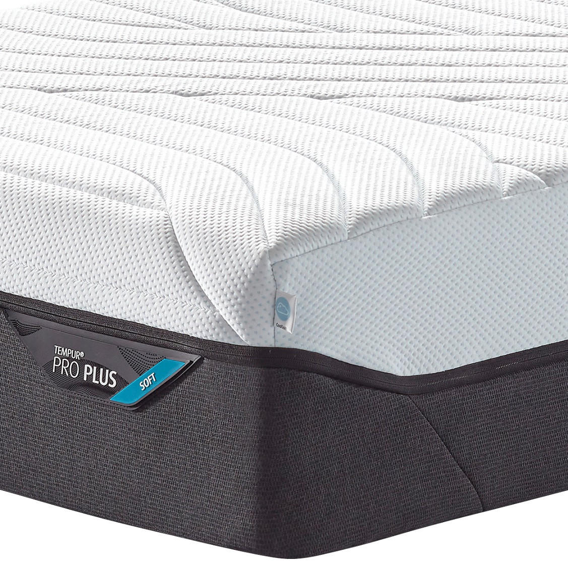 VISCOMATRATZE Pro Plus® Coolquilt 100/200 cm Höhe ca. 27 cm  - Anthrazit/Weiß, Basics, Textil (100/200cm) - Tempur