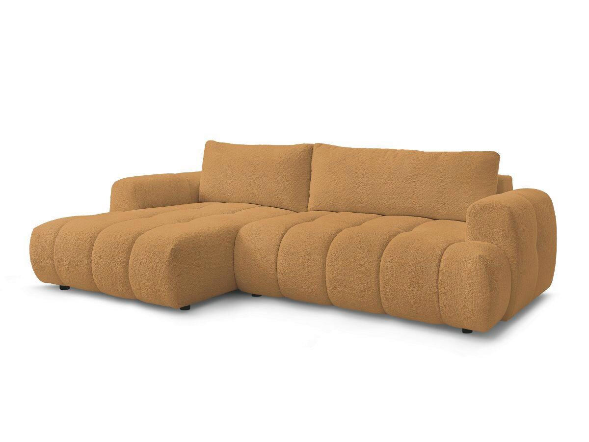 ECKSCHLAFSOFA FUJI Bouclé Gelb  inkl.  - Gelb/Schwarz, MODERN, Kunststoff/Textil (160/292cm)